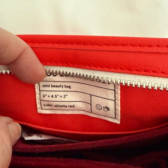 Glossier Mini Red Atlanta Makeup bag. Limited Edition